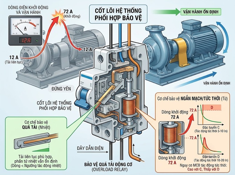 Cách chọn MCB cho máy bơm theo dòng khởi động